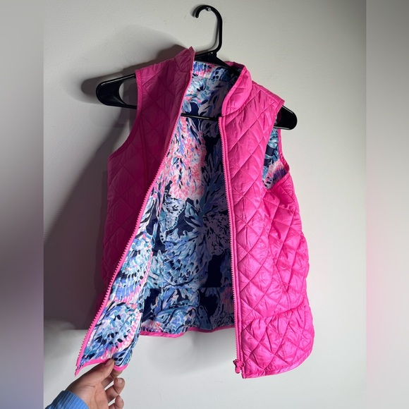 Lilly Pulitzer Girls Melanie Reversable Vest Prosecco Pink - Picture 3 of 9